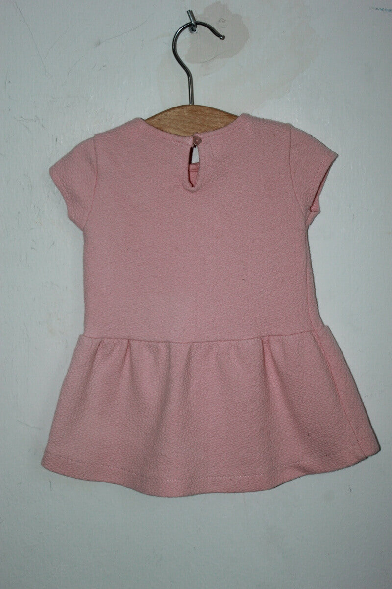 tweedehands zomerse roze jurk met korte mouwen in maat 68 van zara