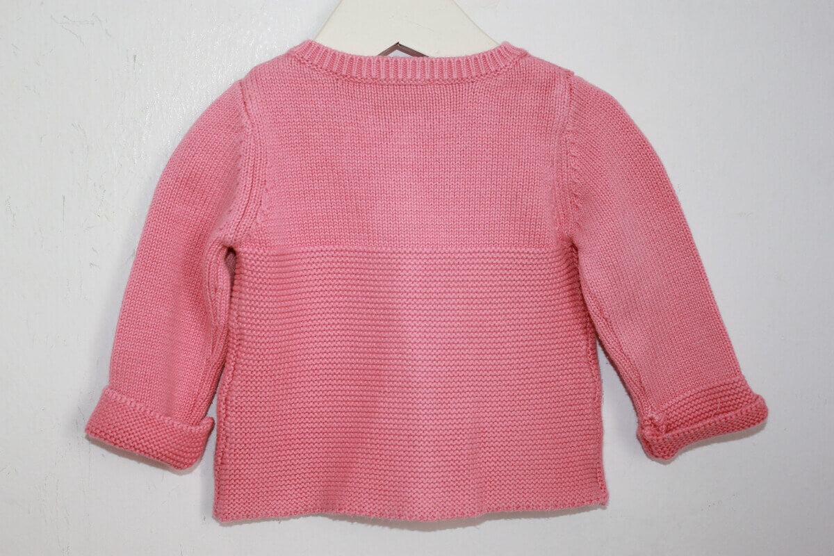 tweedehands katoenen koraalroze vestje in maat 56 voor een baby meisje van jacadi