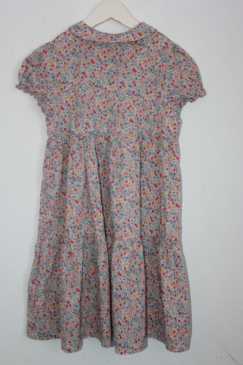 tweedehands katoenen zomerse liberty jurk in multicolour met korte mouwen in maat 128 van bonton