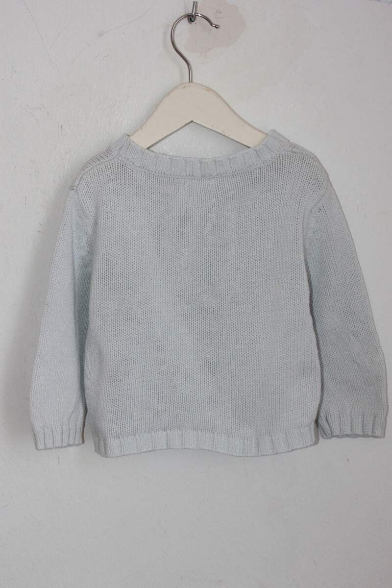 tweedehands katoenen lichtblauw vest in maat 74 voor een baby jongen van jacadi