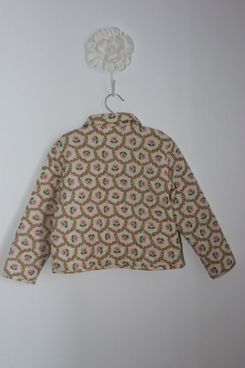 tweedehands katoenen gebloemd jasje in multicolour. voor het tussenseizoen, van monoprix in maat 98 voor een meisje