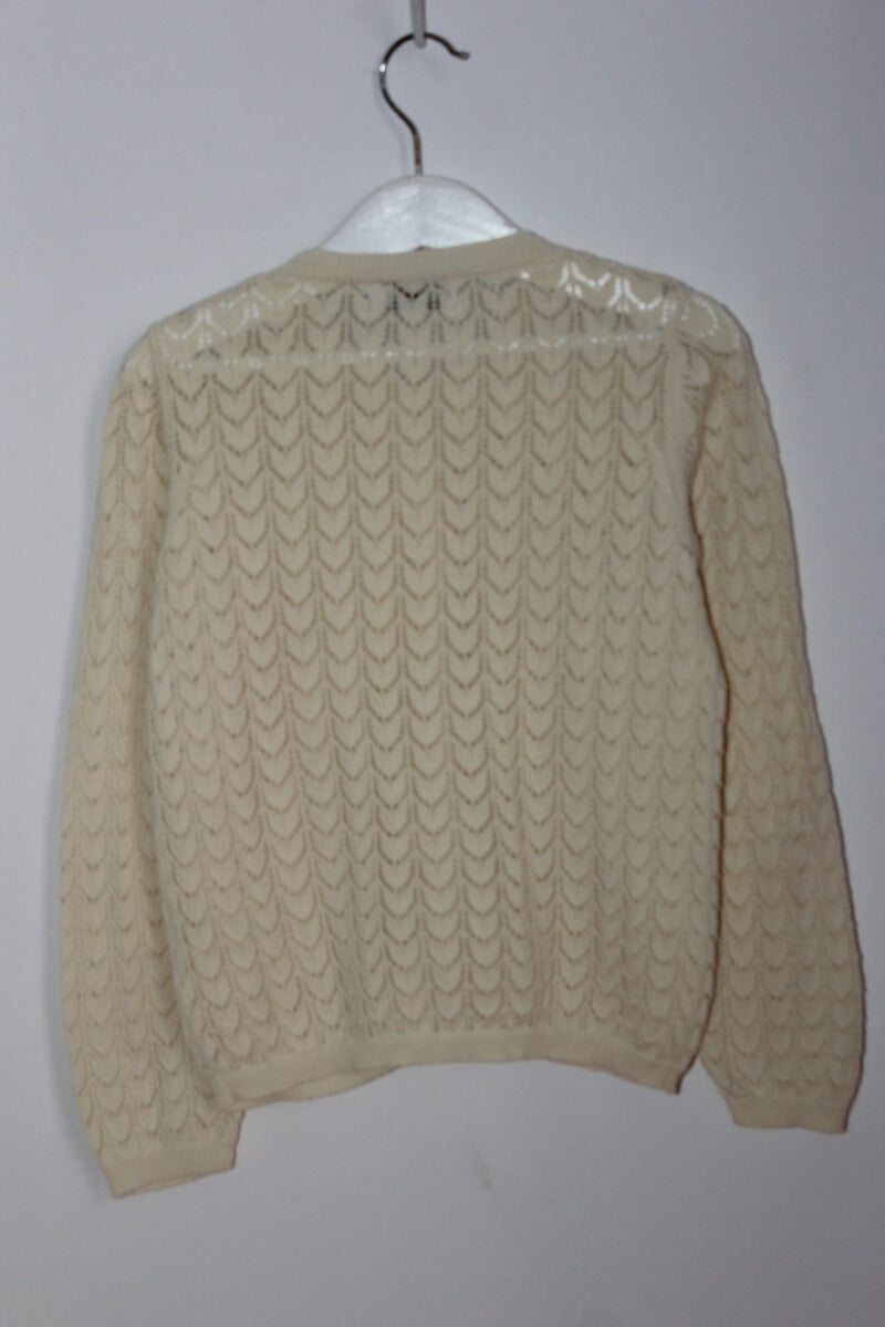 preloved creme ajour vest van cyrillus in maat 128 voor een meisje