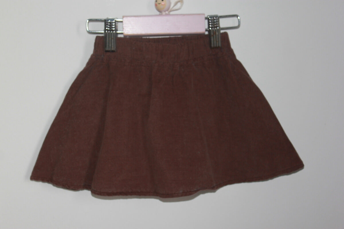 preloved bruine corduroy rok van mabo in maat 92