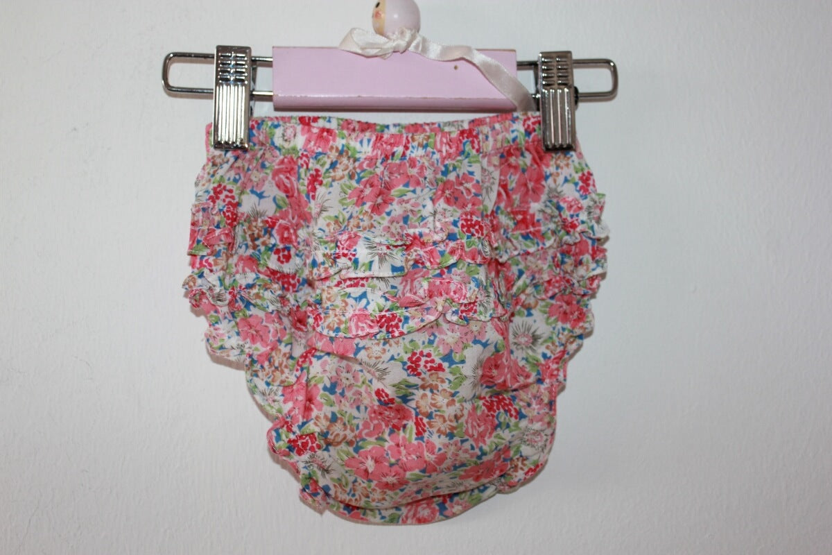 tweedehands-gebloemde-gesmokte-jurk-multicolour-korte-mouwen-maat-68-baby-meisje-tizzas