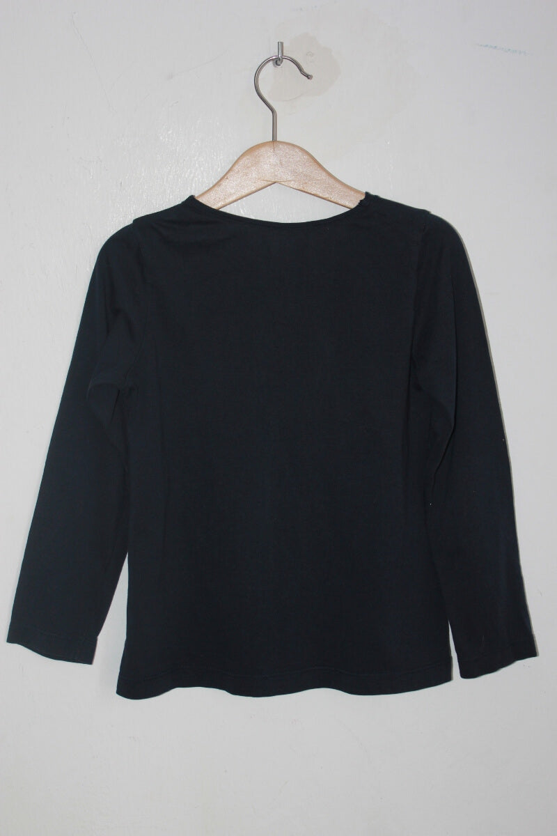 tweedehands katoenen donkerblauwe longsleeve van cfk voor een meisje in maat 116