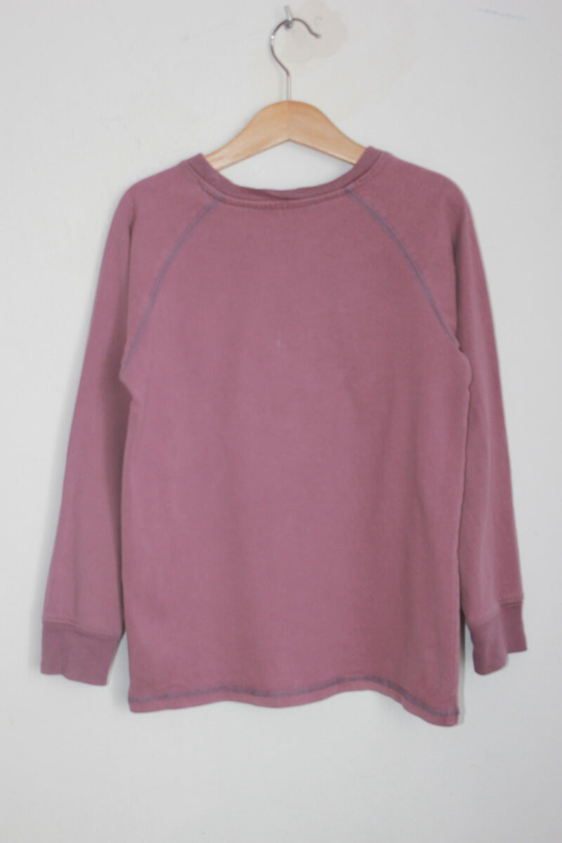 tweedehands katoenen lichtpaarse longsleeve in maat 128 voor een jongen van chevignon