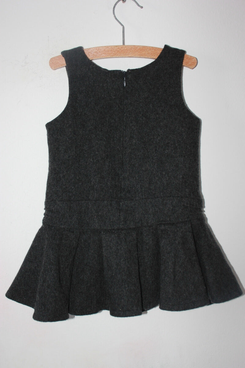 tweedehands-donkergrijze-mouwloze-jurk-maat-92-meisje-tartine-et-chocolat
