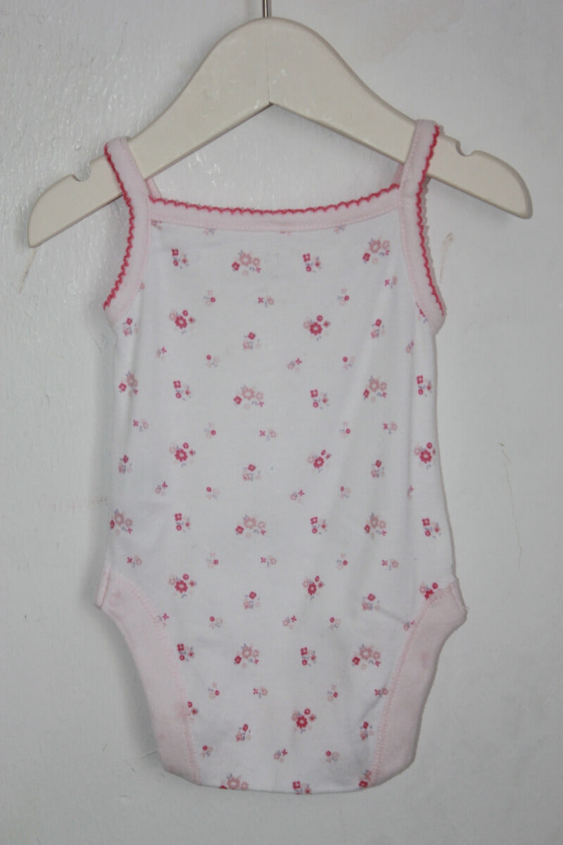 tweedehands katoenen gebloemd rompertje in multicolour met schouderbandjes maat 56 van early days