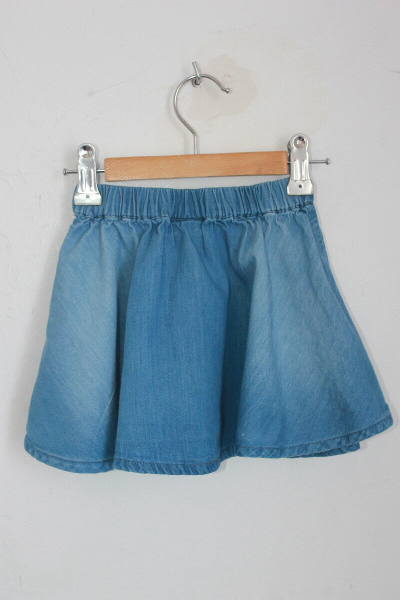 tweedehands katoenen blauw rokje in maat 80 van fagottino