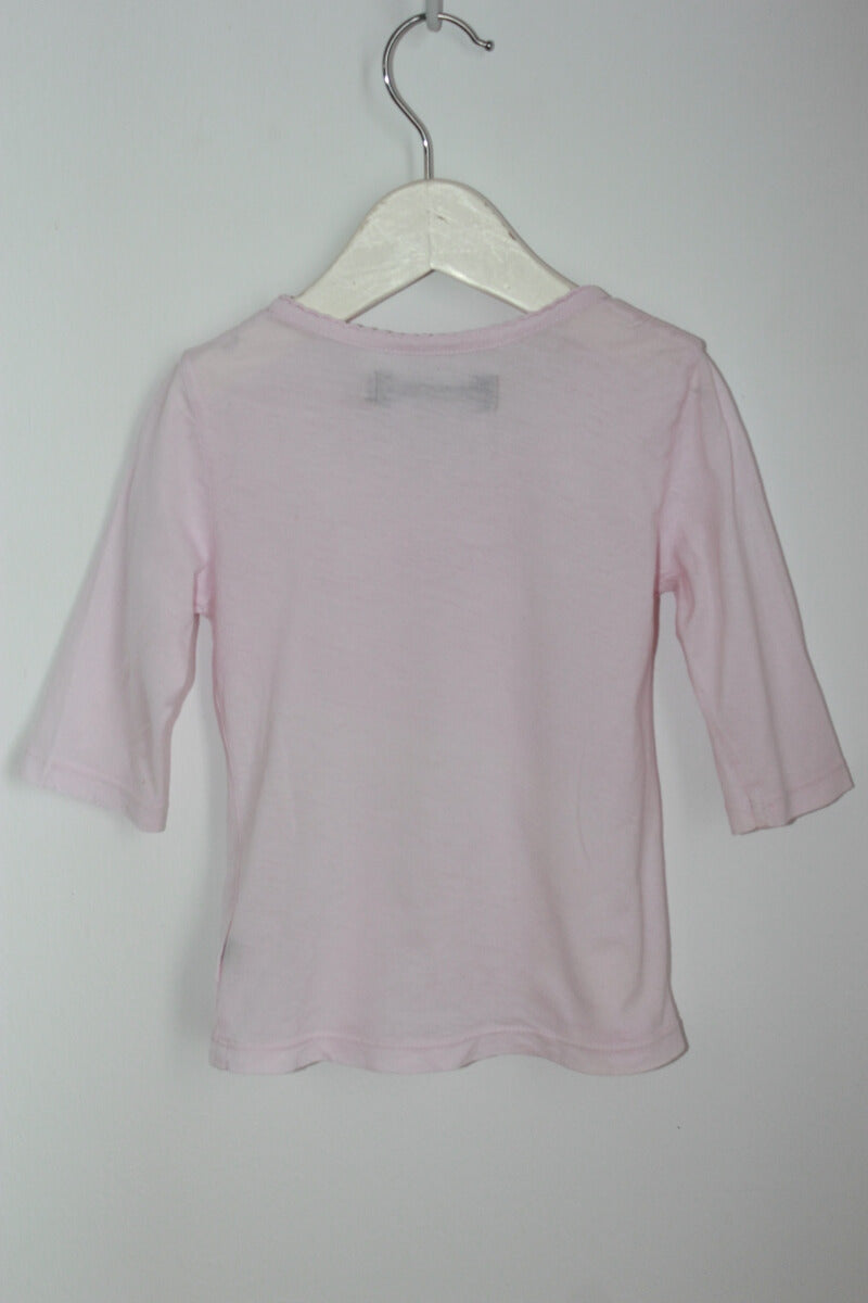 tweedehands katoenen roze t-shirt met halve mouwen in maat 80 van le phare de la baleine