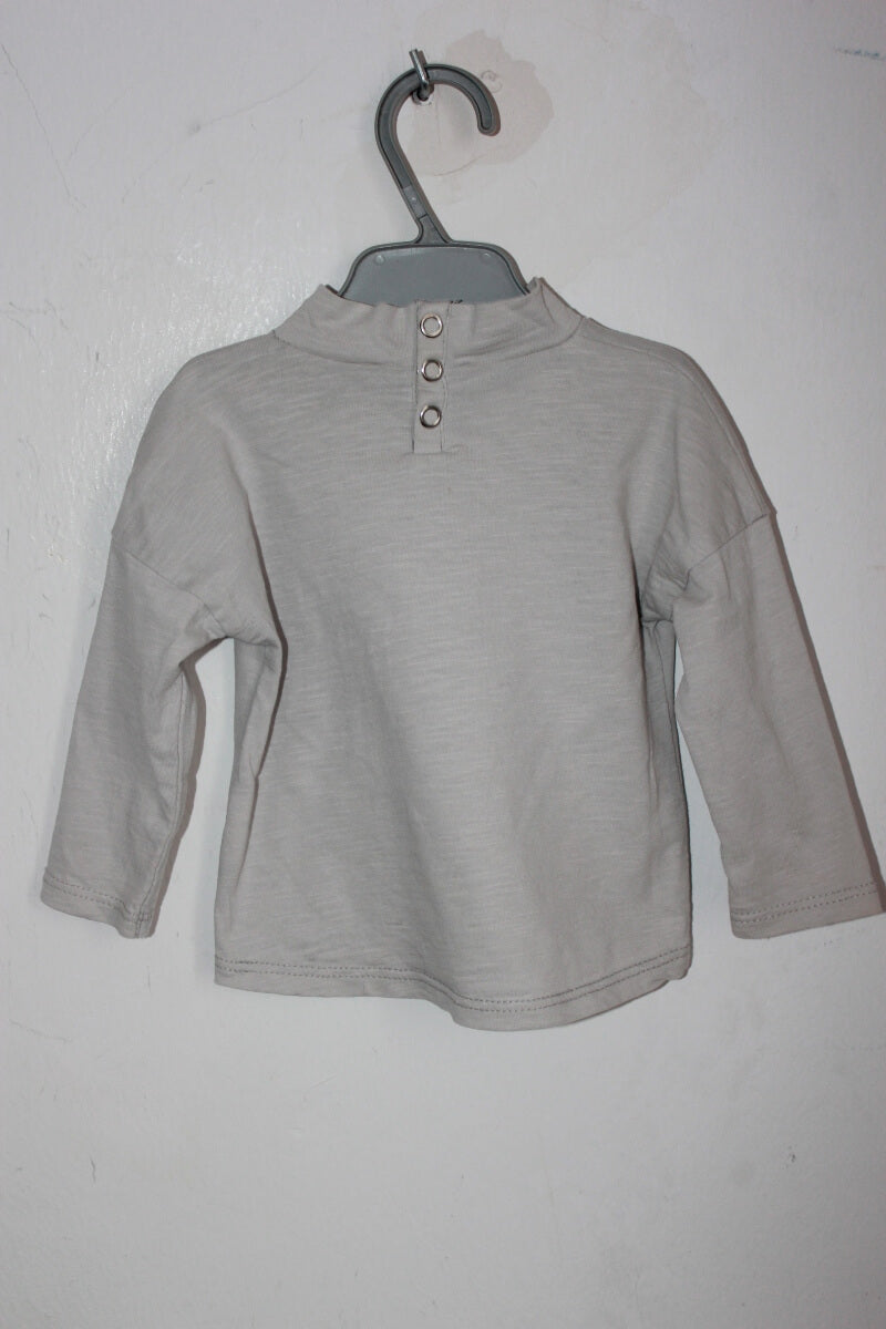 tweedehands katoenen unisex grijze longsleeve in maat 68 van lily & the funky boys