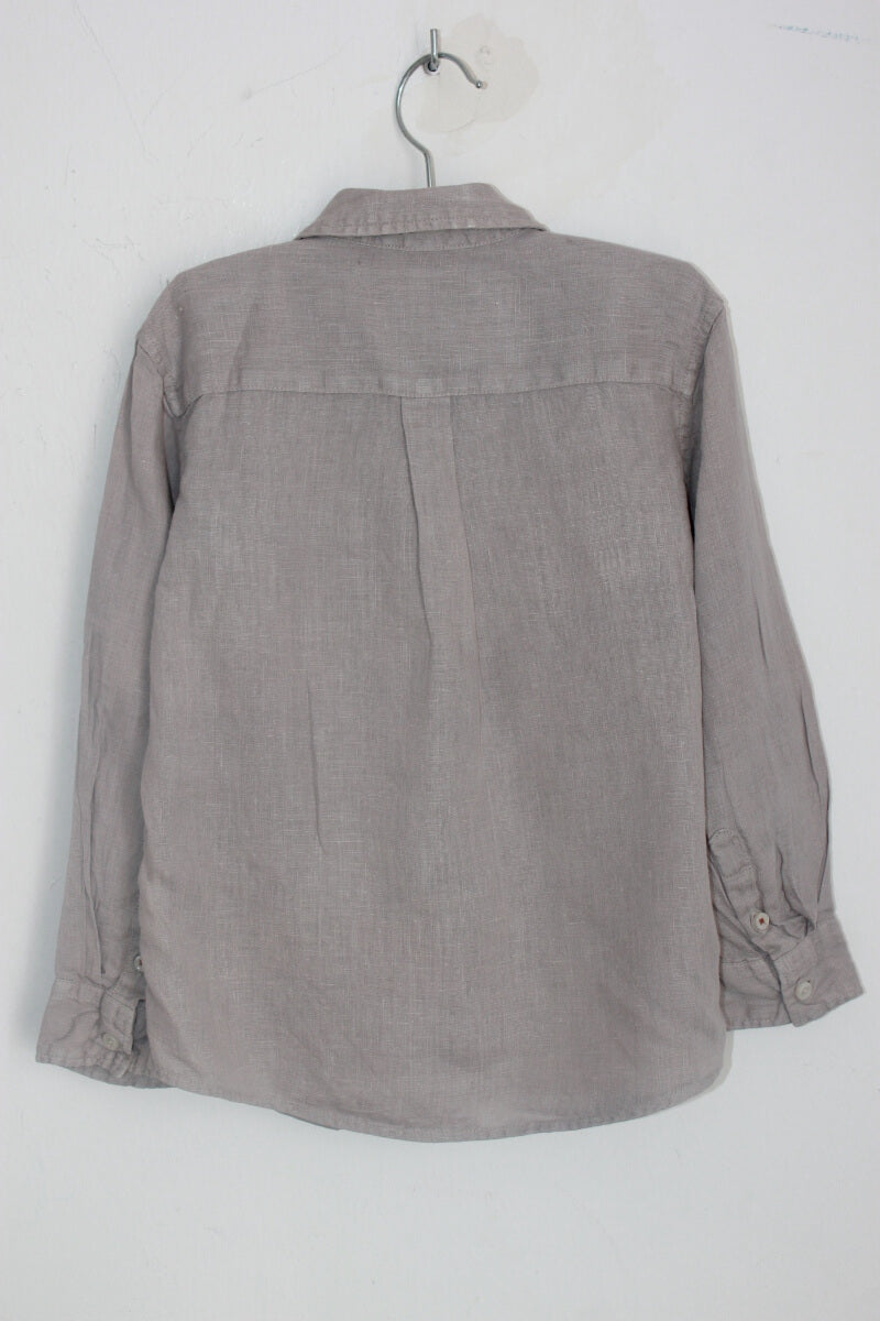 tweedehands beige linnen overhemd in maat 110 voor een jongen van monoprix