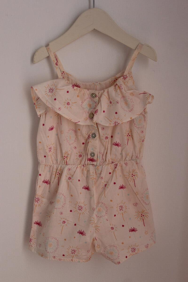 tweedehands katoenen zomerse korte jumpsuit in multicolour maat 80 voor een baby meisje van natalys