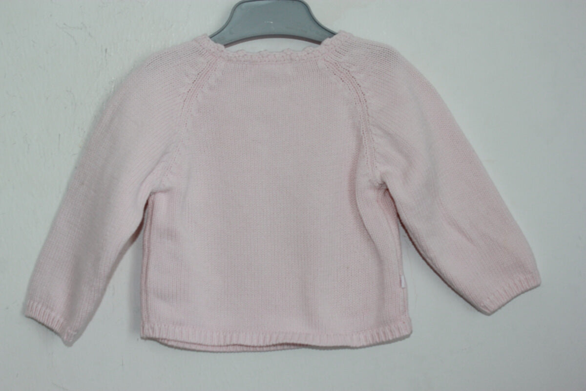 tweedehands katoenen roze overslagvestje in maat 62 voor een baby meisje van obaibi