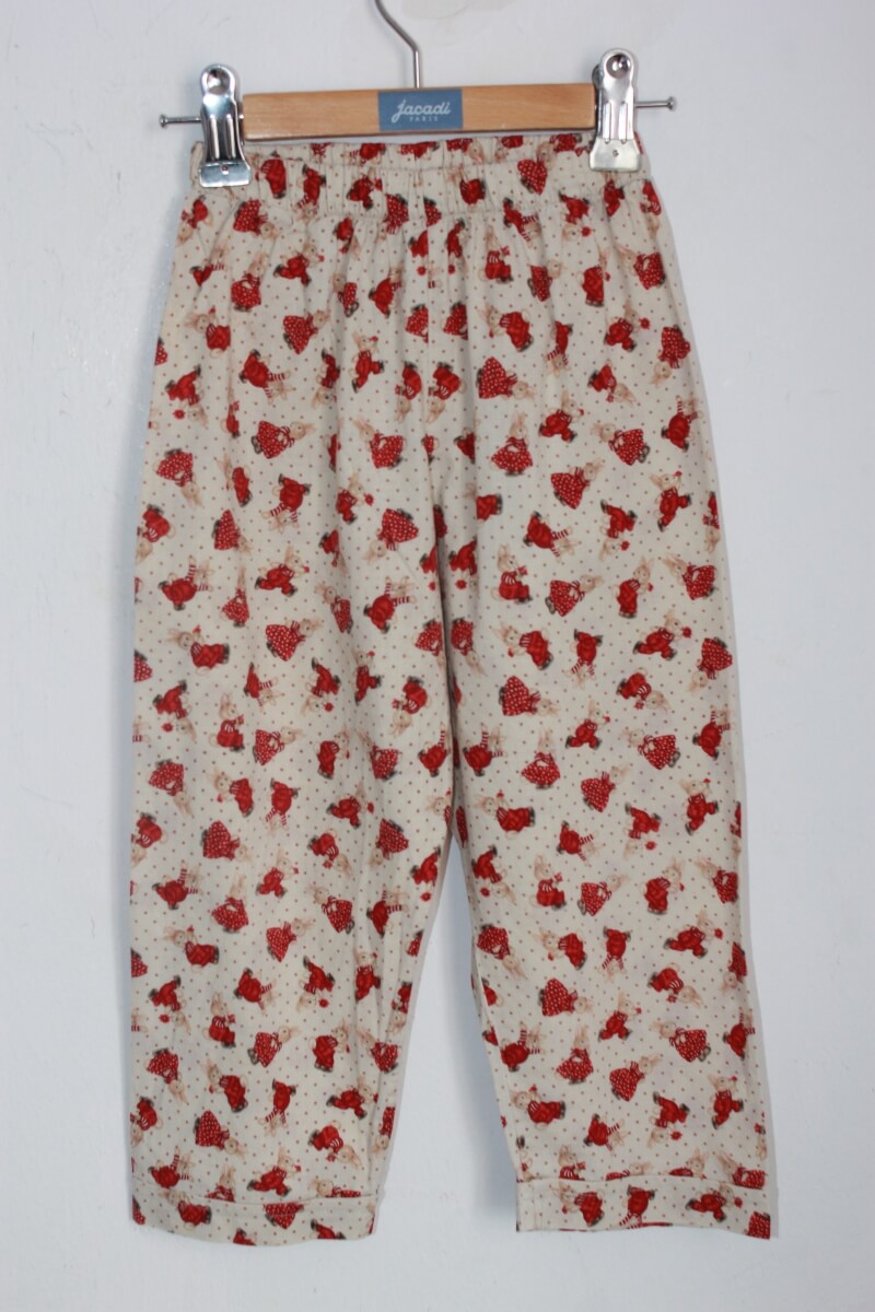 tweedehands 2-delige pyjama met lange mouwen en konijntjes in maat 92 voor een meisje