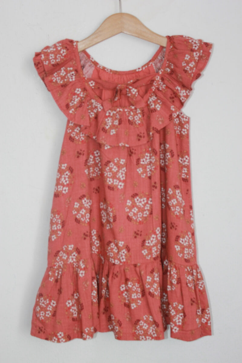 tweedehands gebloemde zomerse jurk met volant in multicolour, maat 104 van sergent major