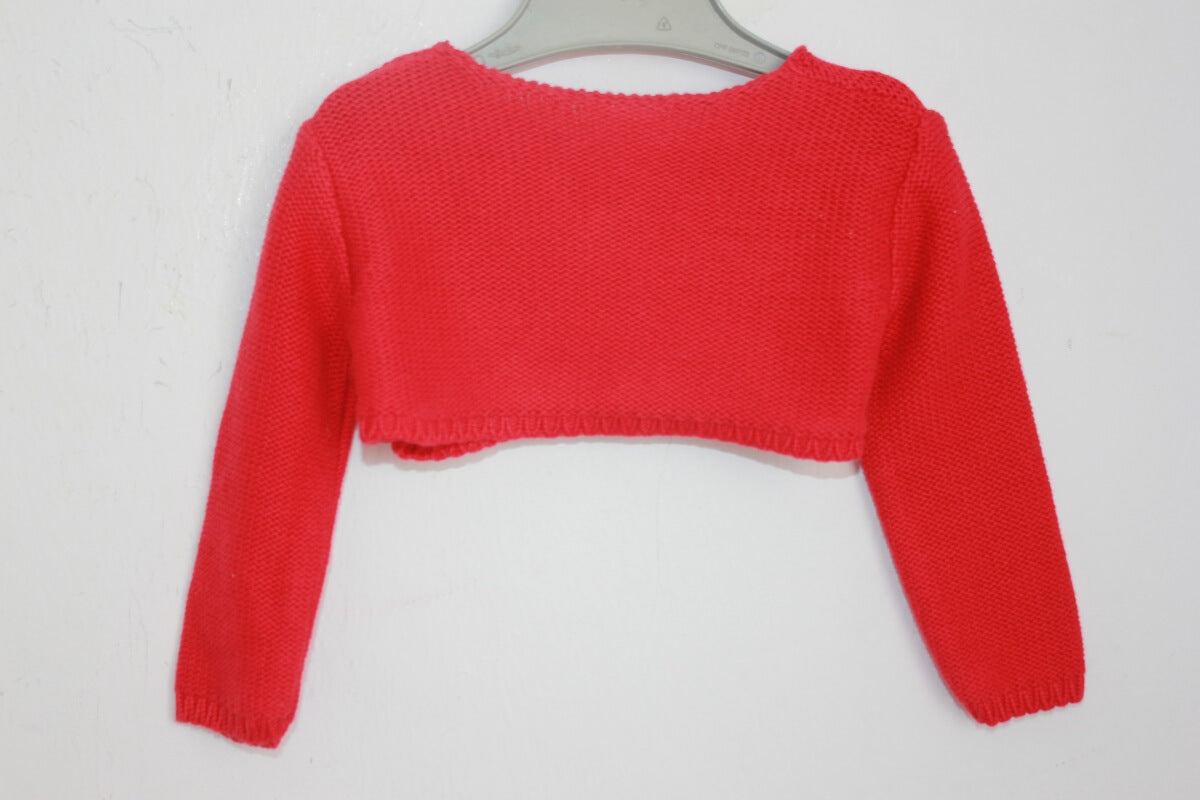 tweedehands katoenen rood bolero vestje in maat 68 van zara