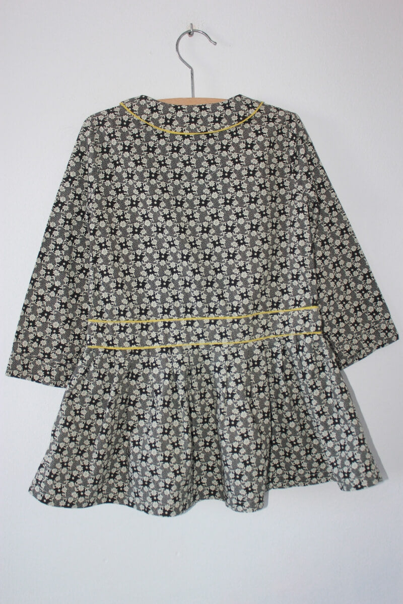 tweedehands katoenen gebloemde jurk in multicolour met lange mouwen van bonton in maat 98-104