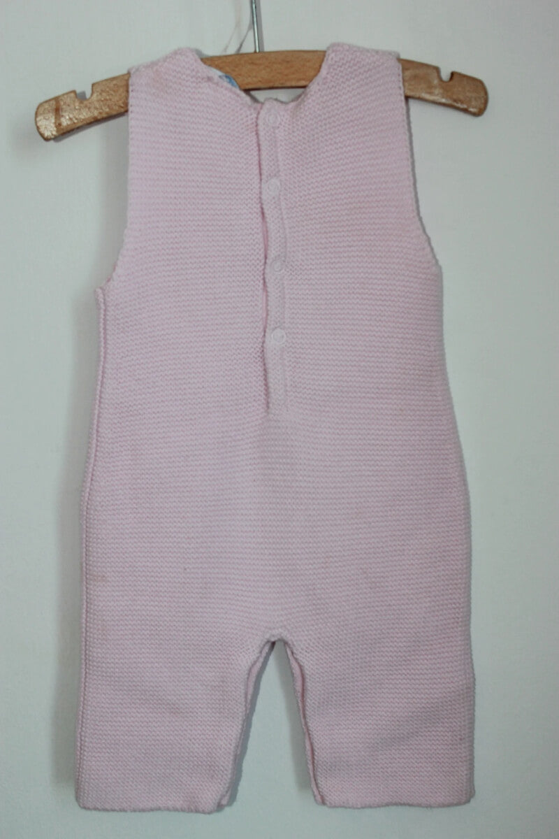 tweedehands katoenen mouwloze lichtroze jumpsuit van jacadi in maat 56