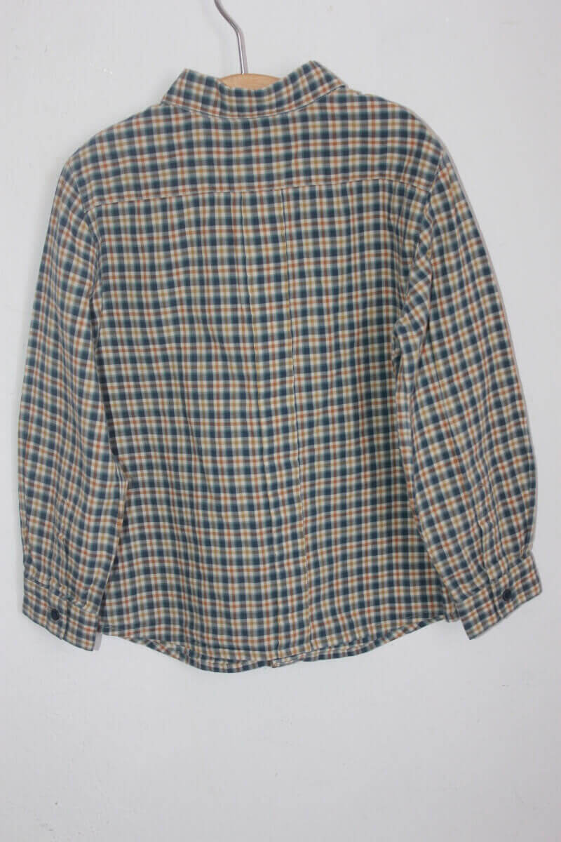 tweedehands katoenen geruit overhemd in multicolour met lange mouwen van bonpoint in maat 98-104 voor een jongen