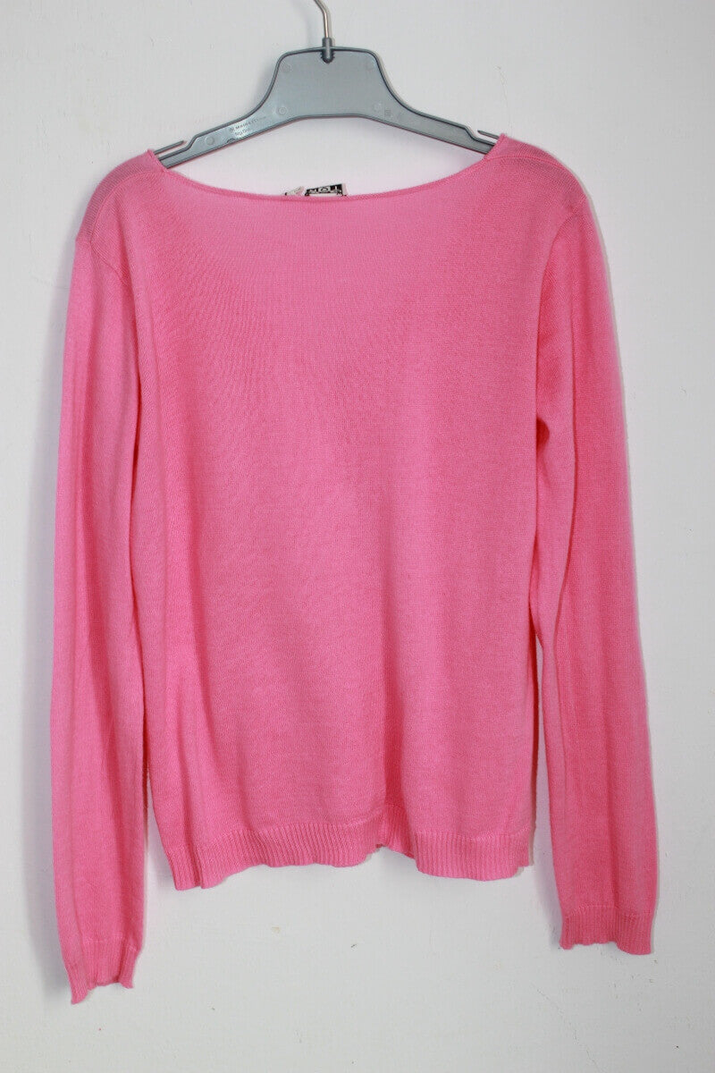 tweedehands katoenen roze vest van bonton in maat 146-152