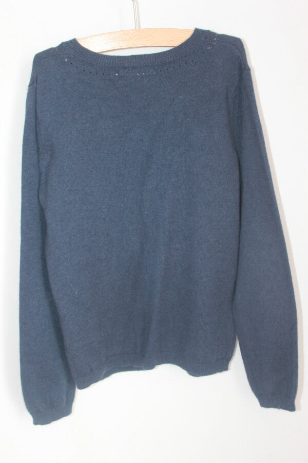 tweedehands-donkerblauw-vest-monoprix-maat-110-meisje
