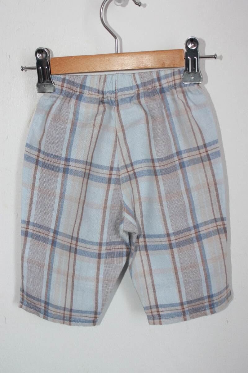 tweedehands-blauw-beige-bruin-geruite-lange-broek-linnen-katoen-maat-62-jean-bourget