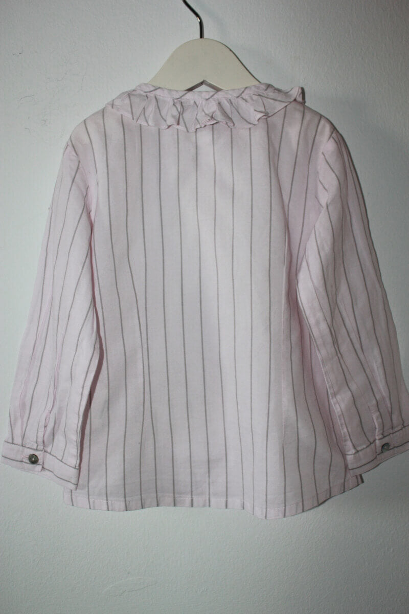 tweedehands-roze-beige-gestreepte-blouse-lange-mouwen-maat-86-neck-neck