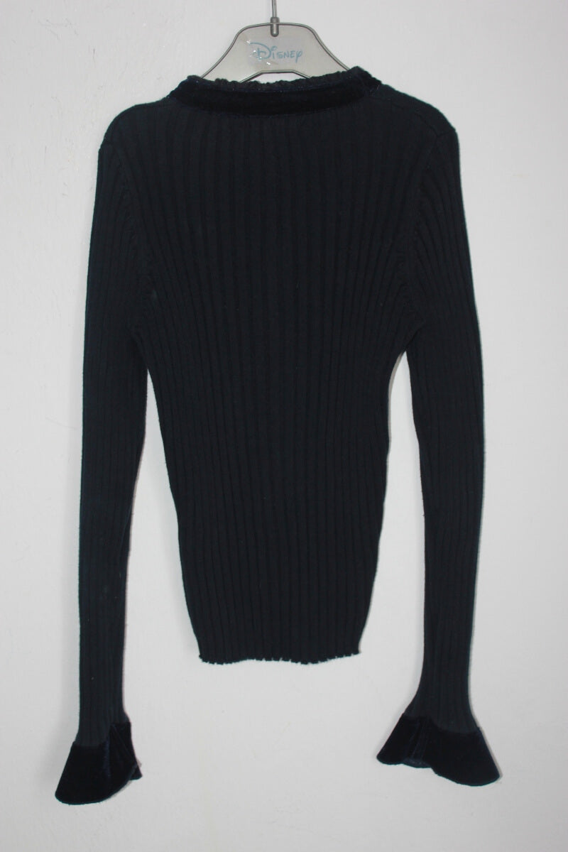 tweedehands-donkerblauw-vest-fluweel-maat-116-pl-land-meisje