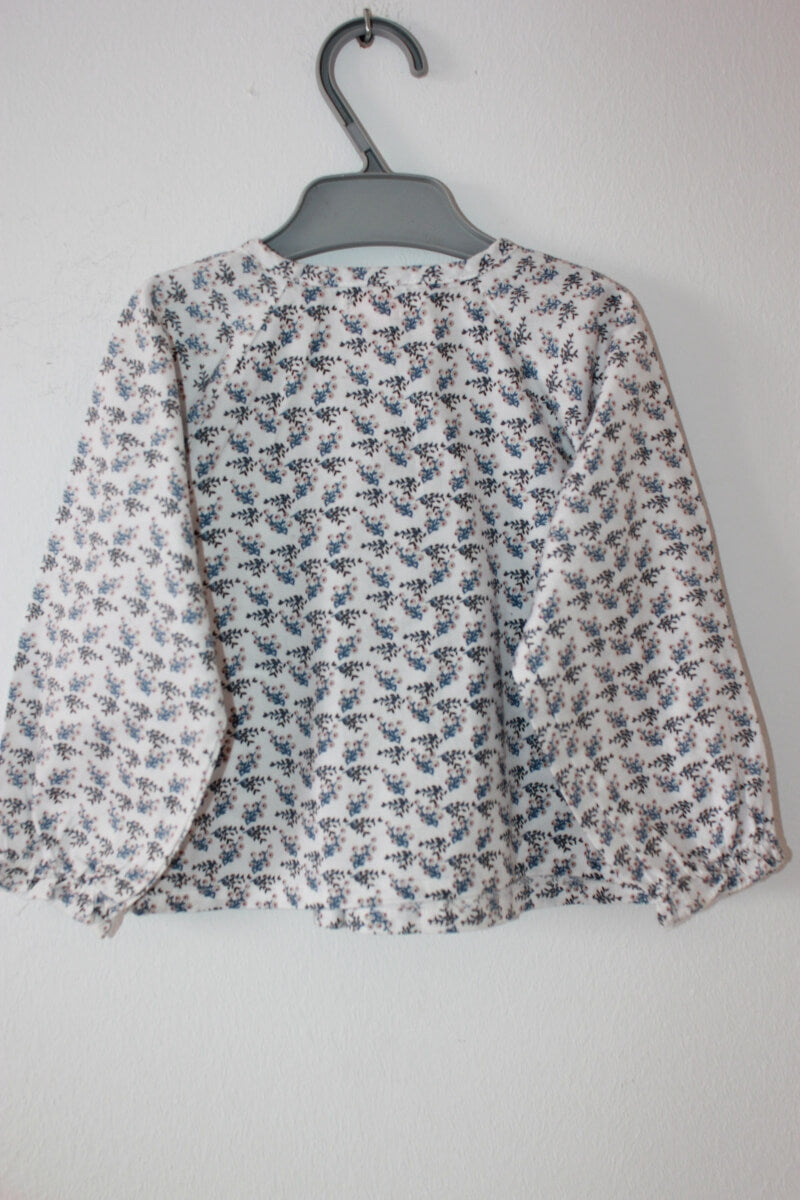 tweedehands-blouse-multicolour-gesmockt-flowerprint-lange-mouwen-maat-68-baby-meisje-gocco