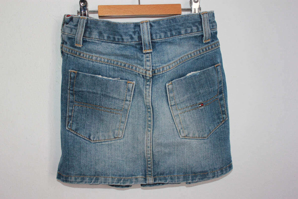 tweedehands geplooide denim rok maat 152 van tommy-hilfiger