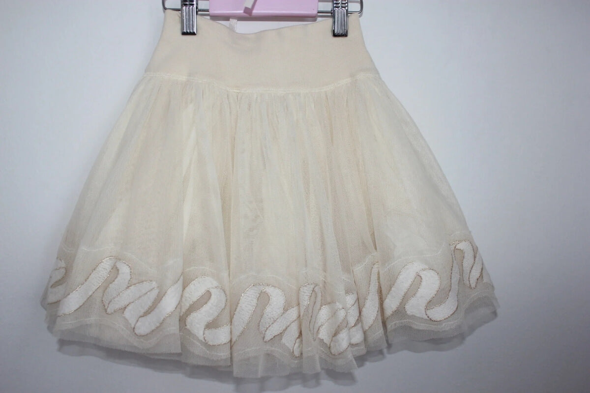 tweedehands-creme-goud-feestelijke-tule-rok-maat-128-meisje-i-pinco-pallino