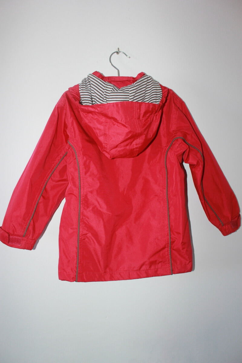tweedehands-roze-rood-windjack-regenjas-esprit-de-la-mer-maat-98-meisje
