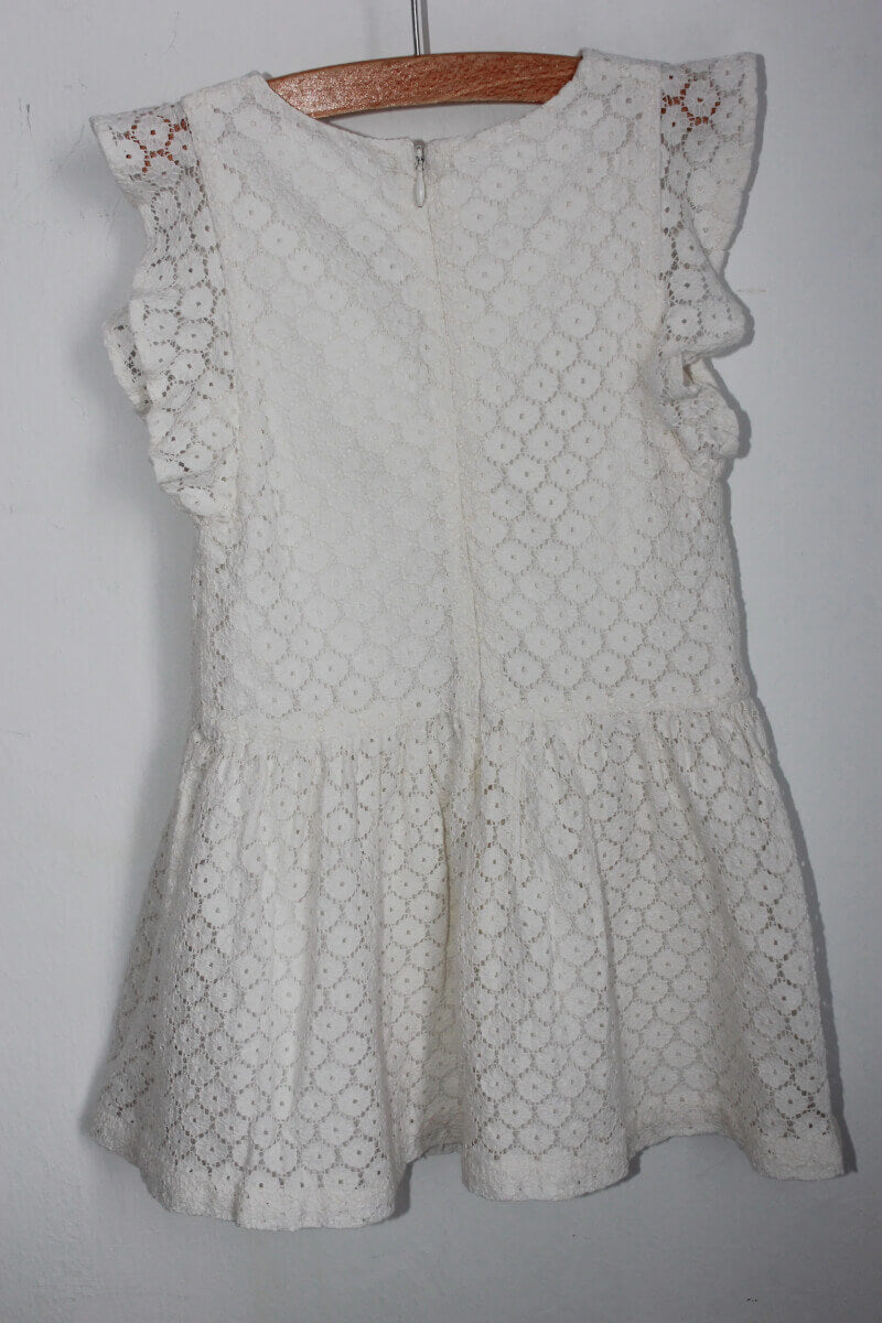 tweedehands-ecru-kanten-jurk-maat-92-monoprix