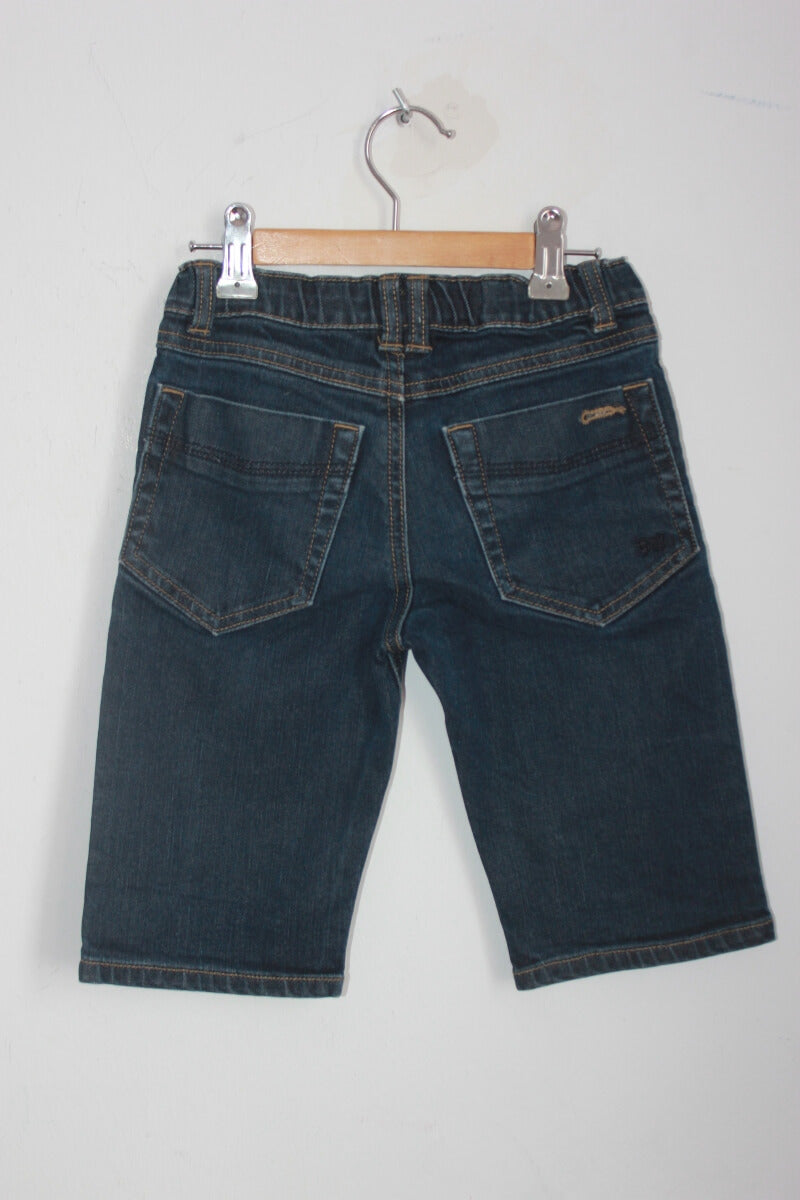 tweedehands blauwe denim korte broek van bonpoint in maat 122-128