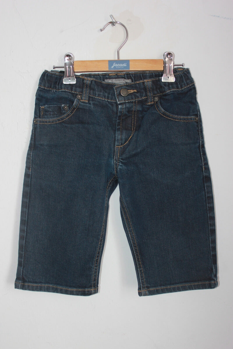 tweedehands blauwe denim korte broek van bonpoint in maat 122-128