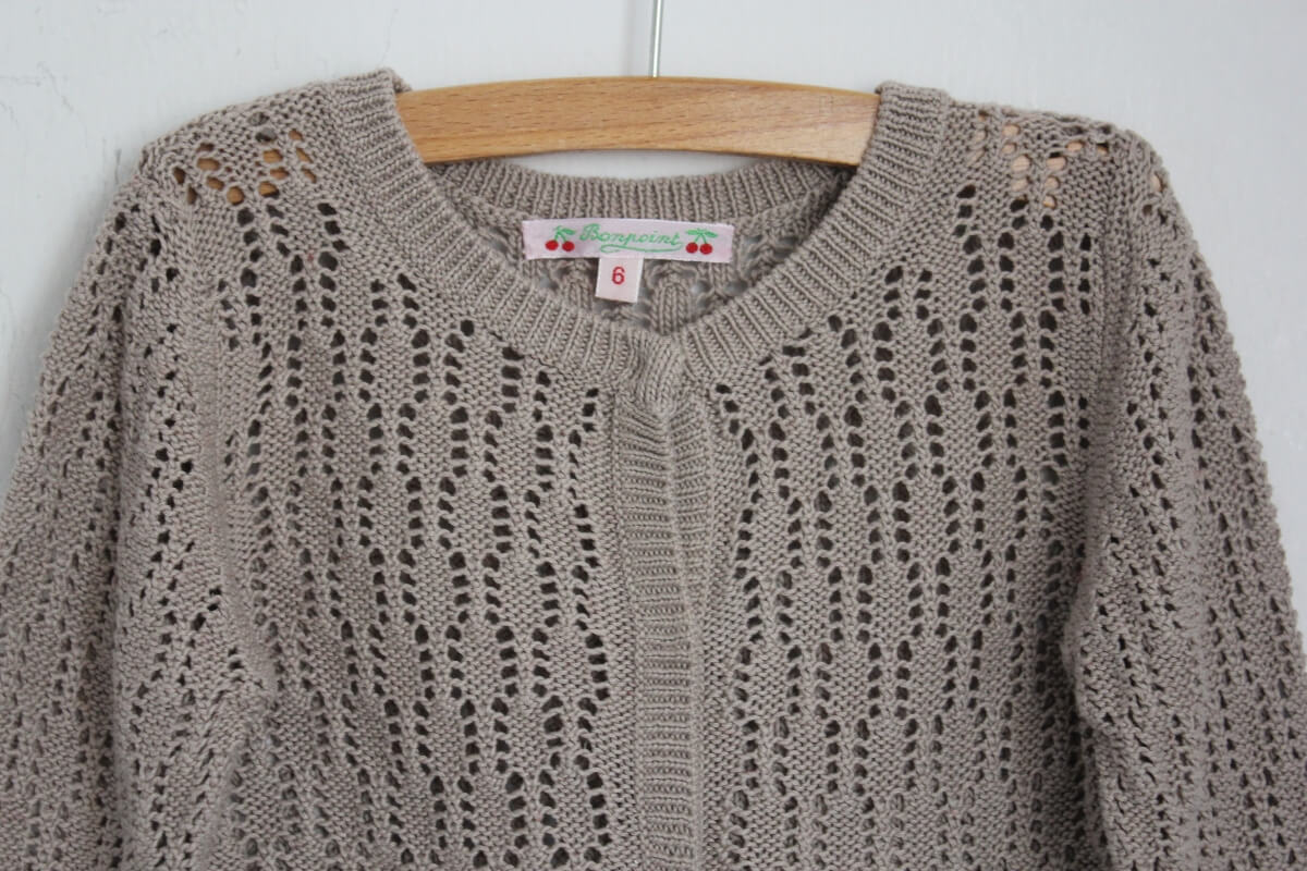 tweedehands beige ajour vest in maat 92 voor een meisje van bonpoint