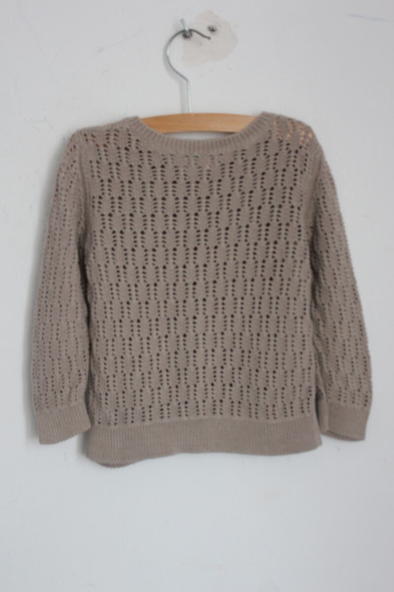 tweedehands beige ajour vest in maat 92 voor een meisje van bonpoint
