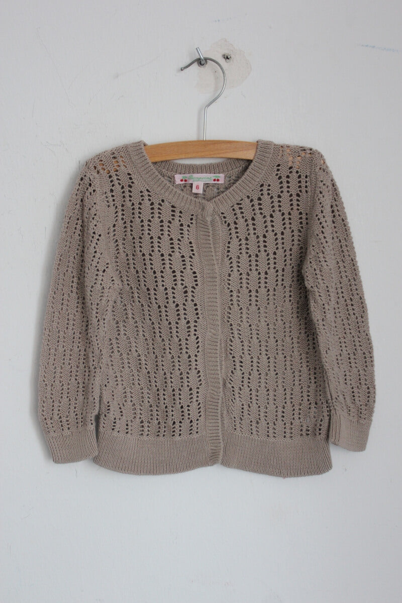 tweedehands beige ajour vest in maat 92 voor een meisje van bonpoint