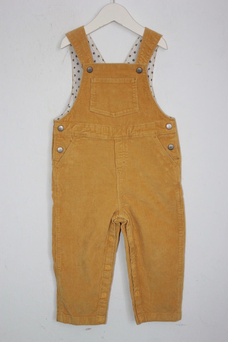preloved unisex katoenen corduroy salopette, of tuinbroek van petit bateau in maat 80