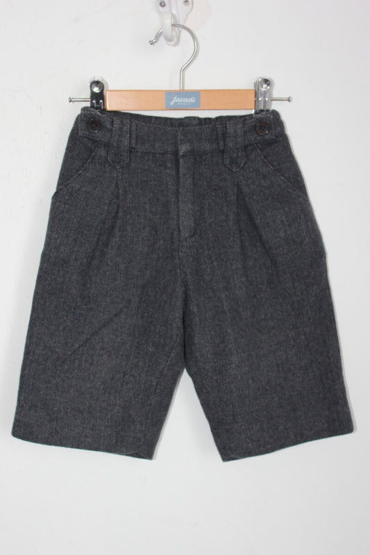 tweedehands donkergrijze winterse korte broek in maat 98 voor een jongen van jacadi