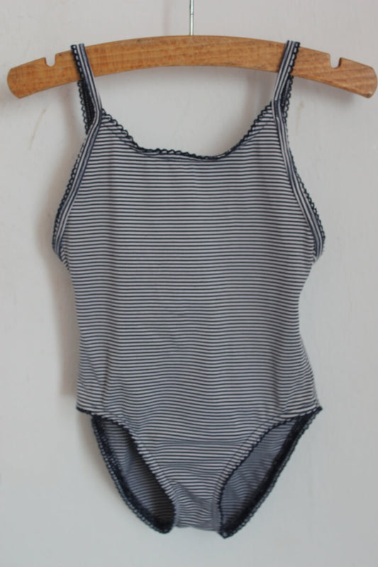 preloved donkerblauw met wit gestreept badpak van petit bateau in maat 92 voor een meisje