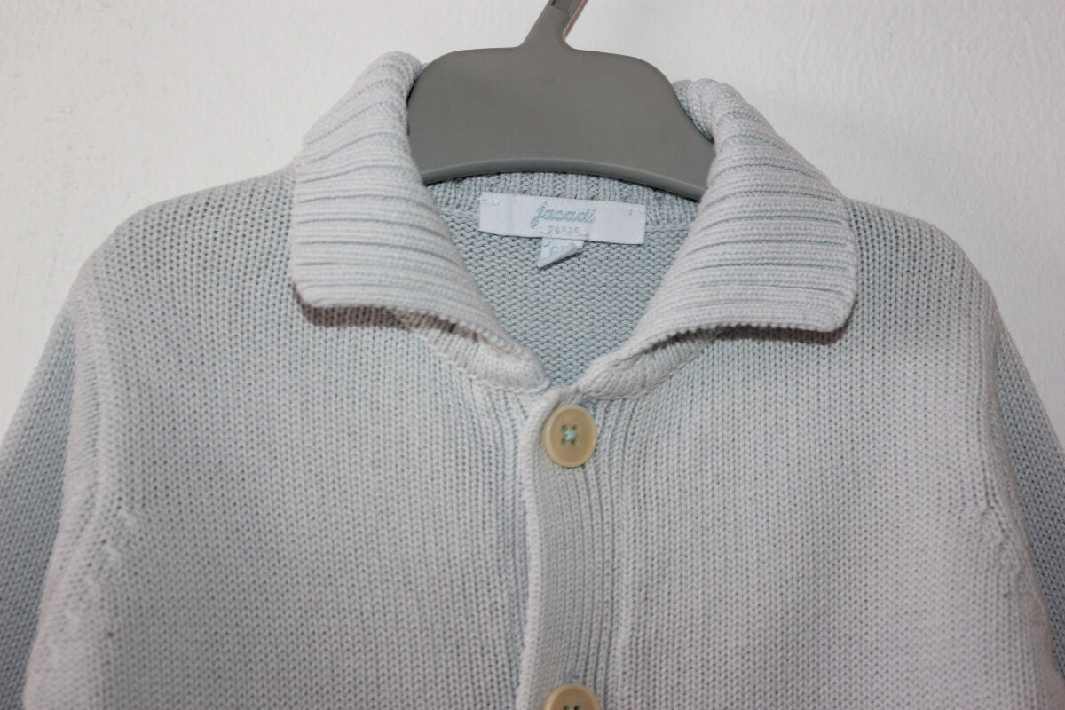 tweedehands katoenen lichtblauw vest in maat 68 voor een baby jongen van jacadi