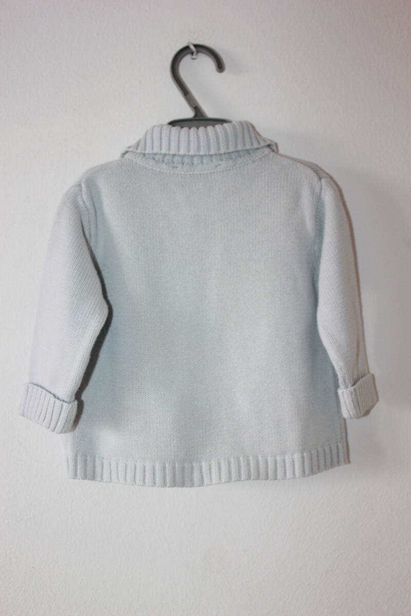 tweedehands katoenen lichtblauw vest in maat 68 voor een baby jongen van jacadi