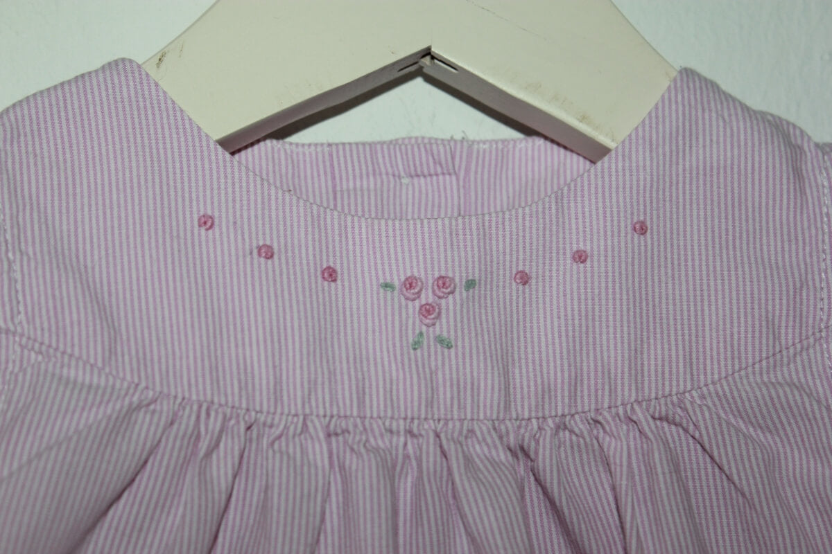 tweedehands katoenen roze blouse met korte mouwen in maat 62 voor een baby meisje van jacadi