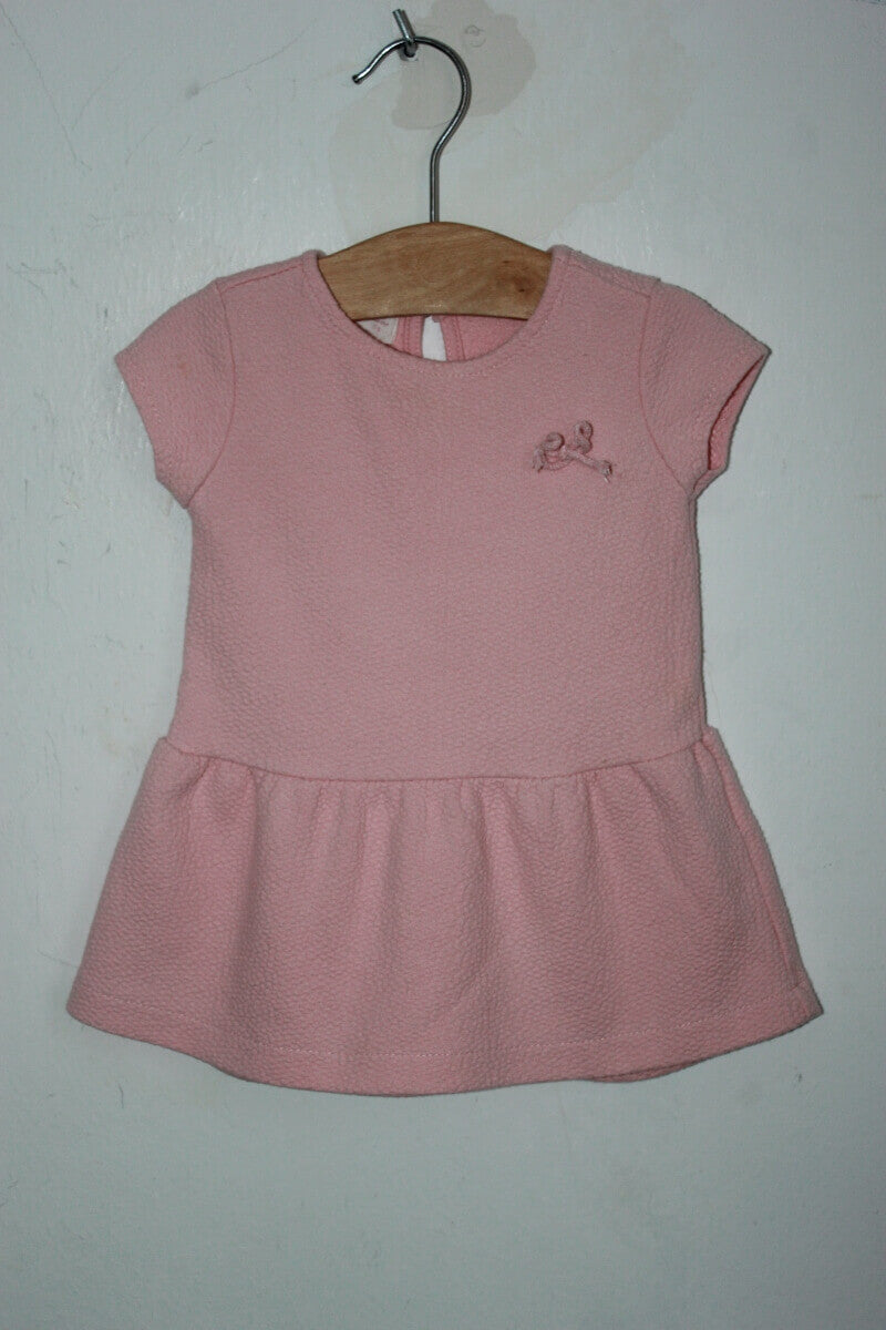 tweedehands zomerse roze jurk met korte mouwen in maat 68 van zara