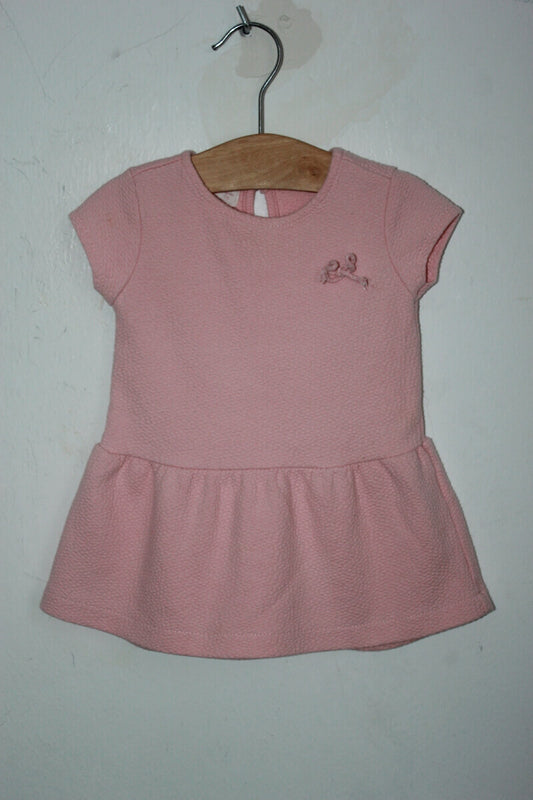 tweedehands zomerse roze jurk met korte mouwen in maat 68 van zara