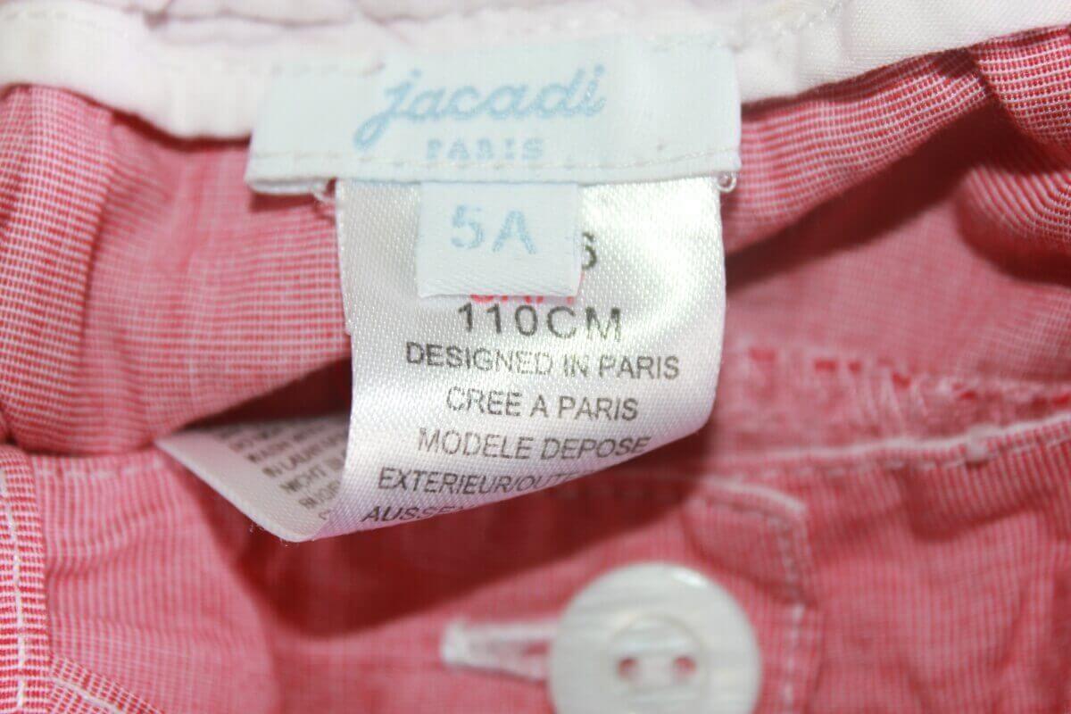 tweedehands katoenen lichtrode capri broek in maat 110 voor een meisje van jacadi