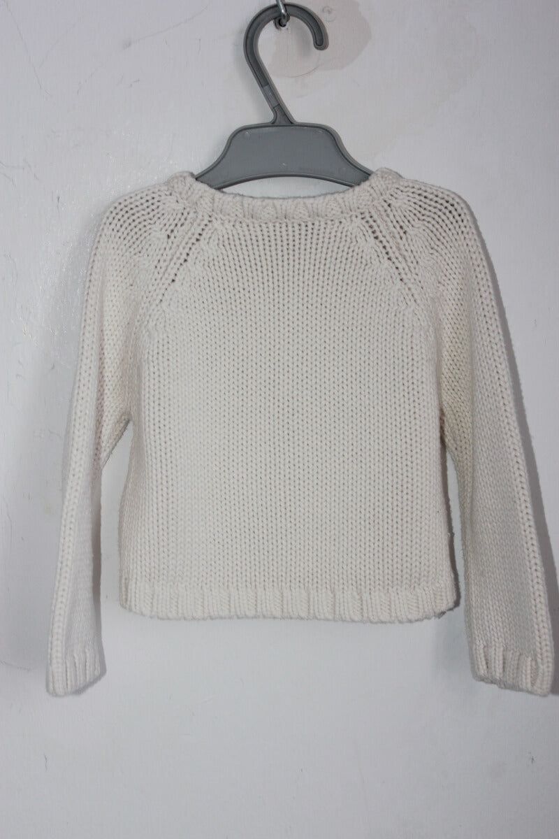 tweedehands unisex katoenen creme vest van cyrillus in maat 68