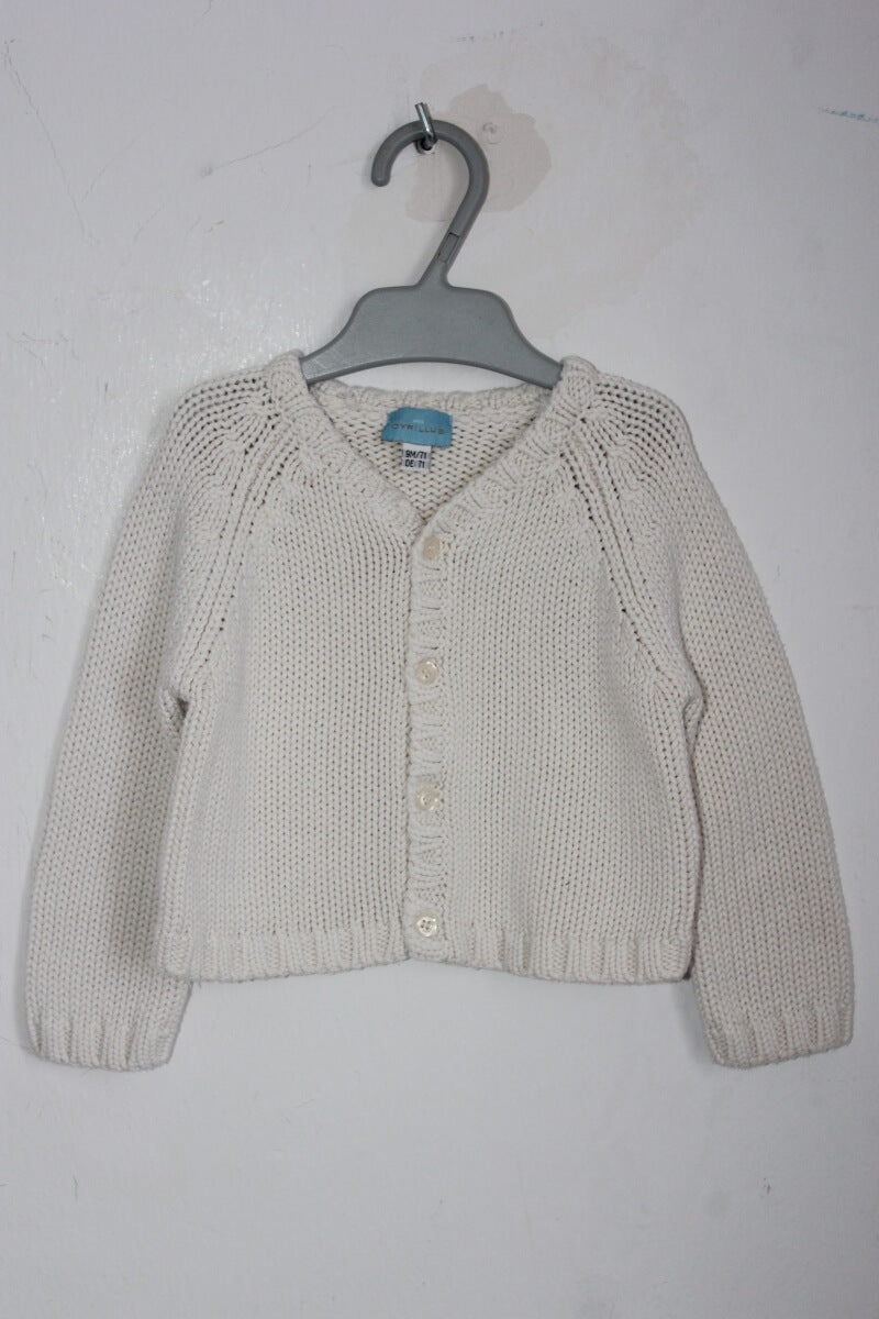 tweedehands unisex katoenen creme vest van cyrillus in maat 68